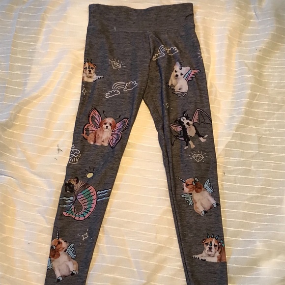 Unicorn and dragon dog leggings (barely worn)